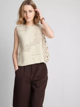 Camisola sem mangas em malha de croché da The Edit