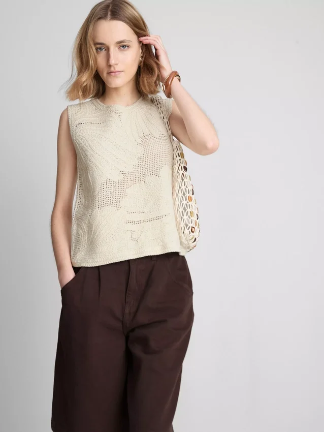 Camisola sem mangas em malha de croché da The Edit