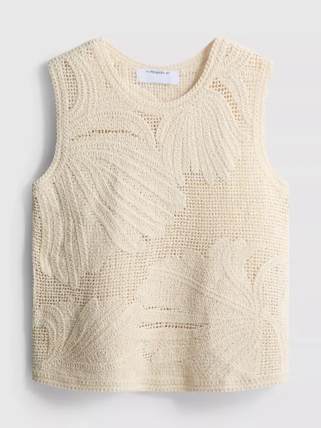 Camisola sem mangas em malha de croché da The Edit