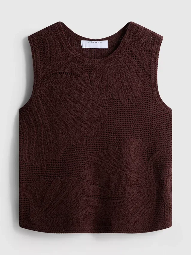 Camisola sem mangas em malha de croché da The Edit