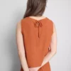 Camisola sem mangas em mistura de algodão