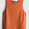 Camisola sem mangas em mistura de algodão