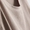 Camisola sem mangas em mistura de algodão com canelado