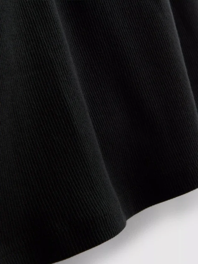 Camisola sem mangas em mistura de algodão com canelado