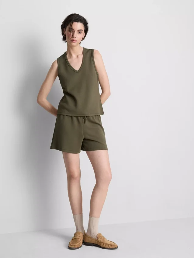 Camisola sem mangas em mistura de modal