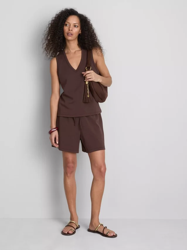 Camisola sem mangas em mistura de modal