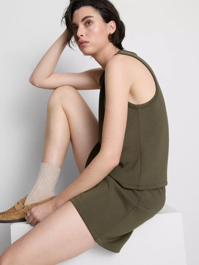 Camisola sem mangas em mistura de modal