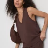 Camisola sem mangas em mistura de modal