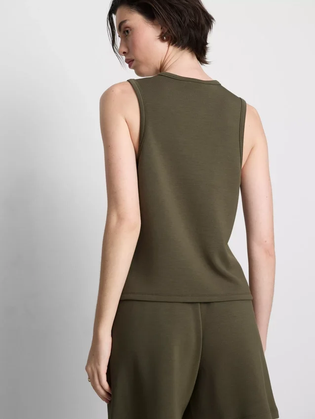 Camisola sem mangas em mistura de modal