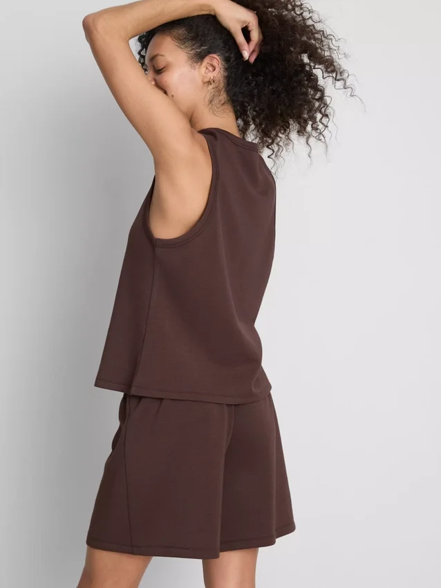 Camisola sem mangas em mistura de modal