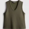 Camisola sem mangas em mistura de modal