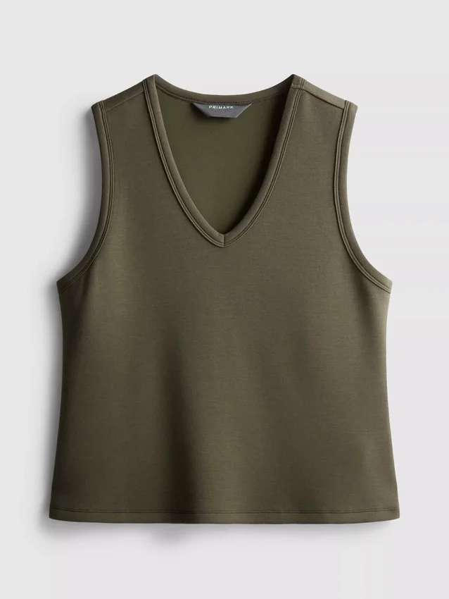 Camisola sem mangas em mistura de modal