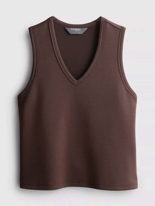 Camisola sem mangas em mistura de modal