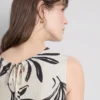 Camisola sem mangas estampada em mistura de algodão