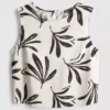 Camisola sem mangas estampada em mistura de algodão