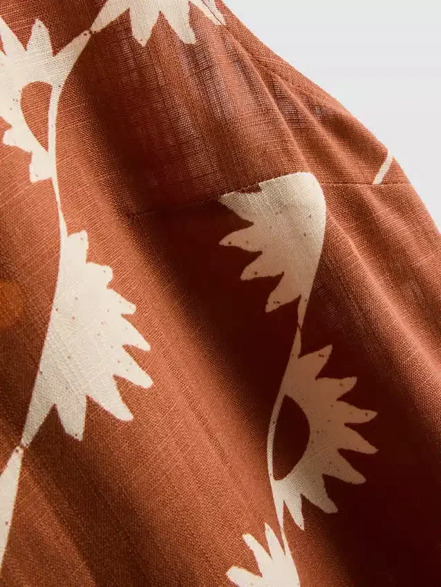 Camisola sem mangas estampada em mistura de algodão