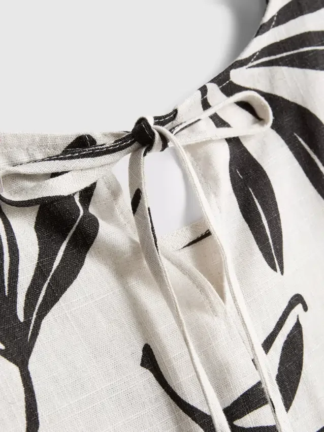 Camisola sem mangas estampada em mistura de algodão