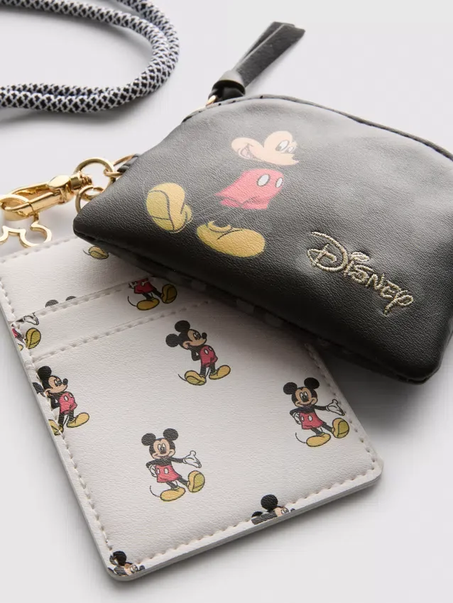 Carteira com cordão em imitação de couro do Mickey Mouse da Disney