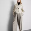 Casaco de chuva de corte reto com botões duplos