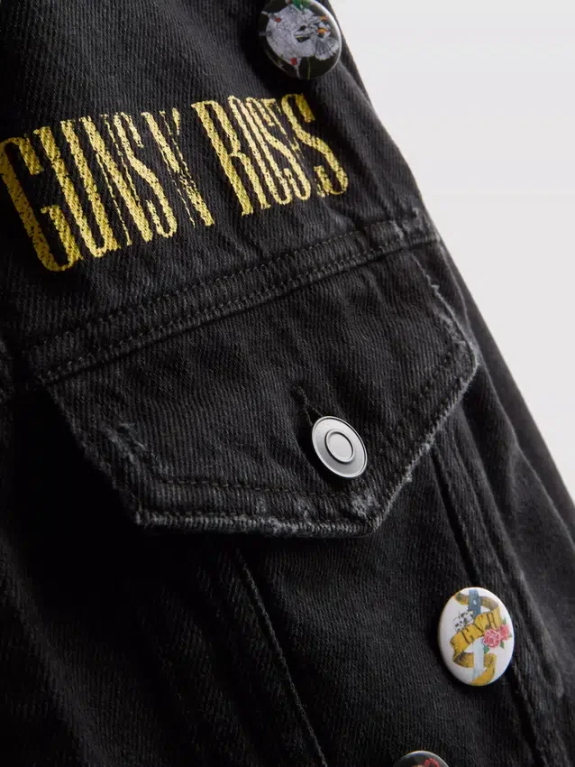 Casaco de ganga de algodão Guns N' Roses