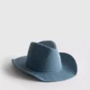Chapéu de cowboy em ganga com tachas