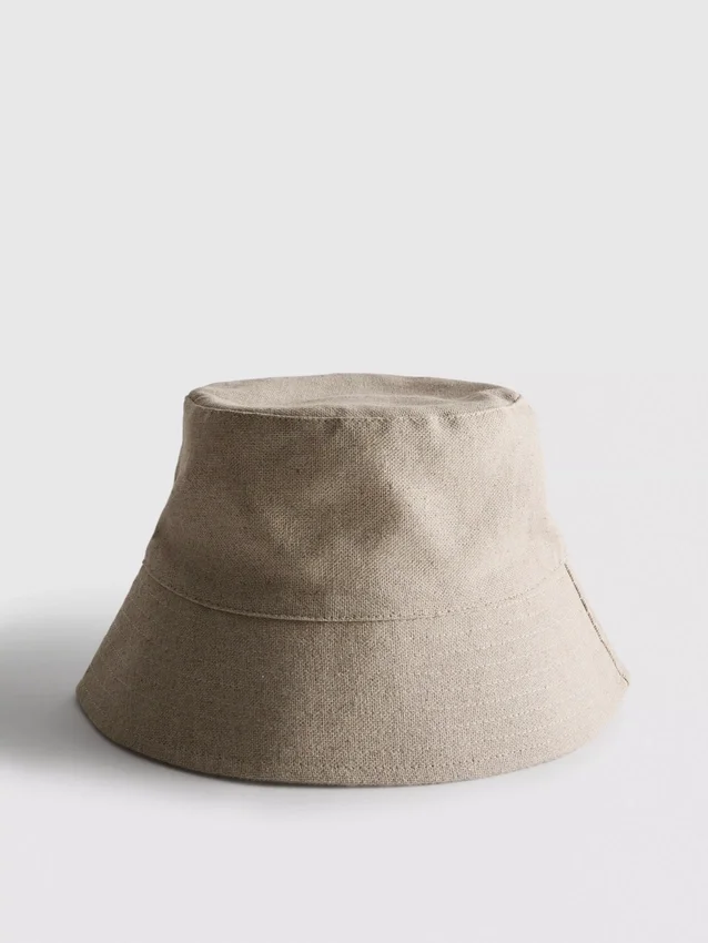 Chapéu de pescador em mistura de linho
