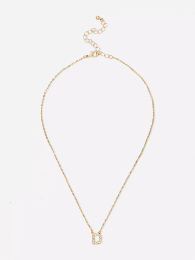 Colar com inicial em strass