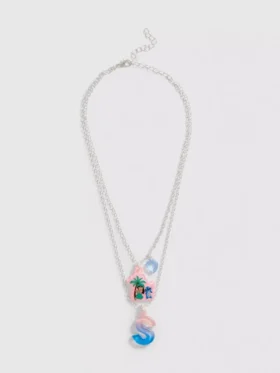 Colar com pingente com a inicial do Stitch da Disney