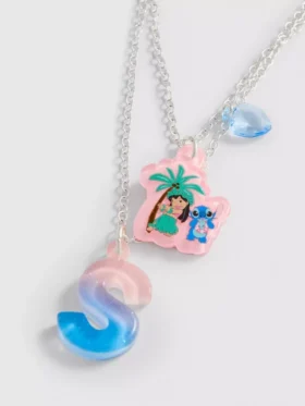 Colar com pingente com a inicial do Stitch da Disney
