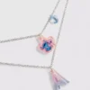 Colar em camadas com inicial e pingente do Stitch da Disney