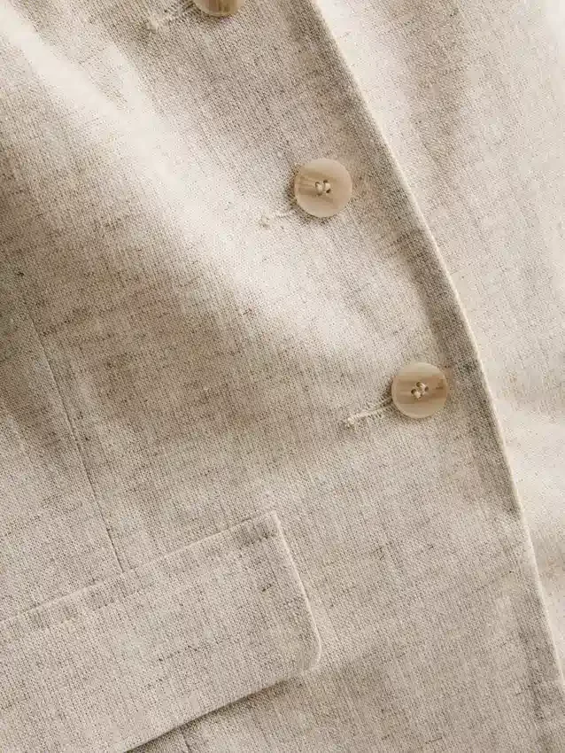 Colete longo em mistura de linho