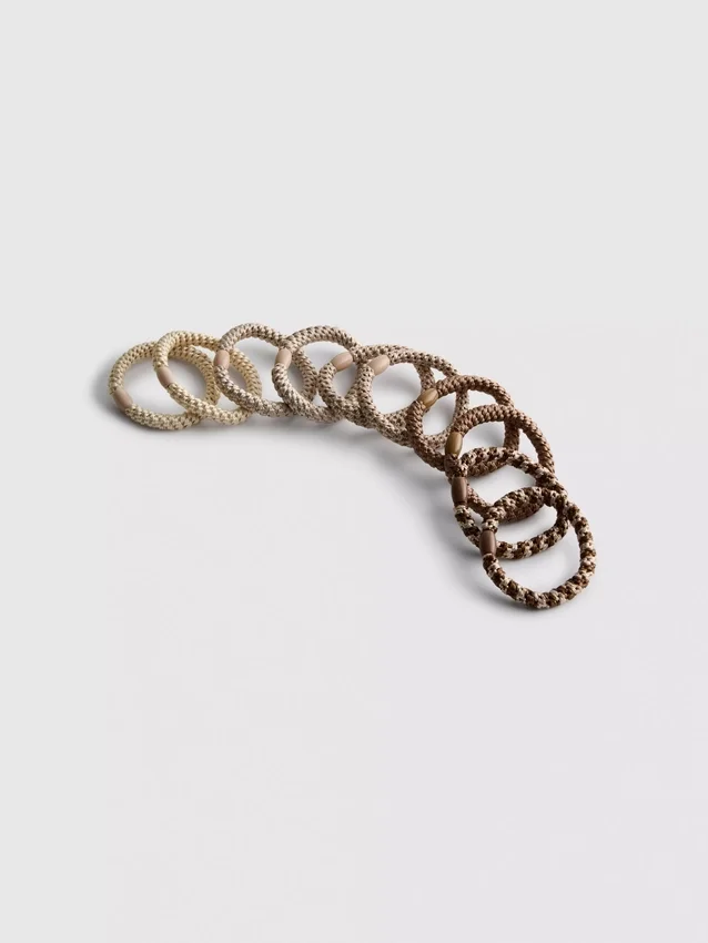 Conjunto de 10 elásticos de cabelo trançados