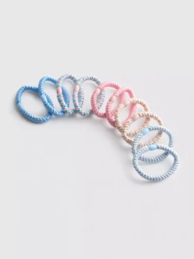 Conjunto de 10 elásticos de cabelo trançados