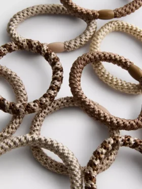 Conjunto de 10 elásticos de cabelo trançados