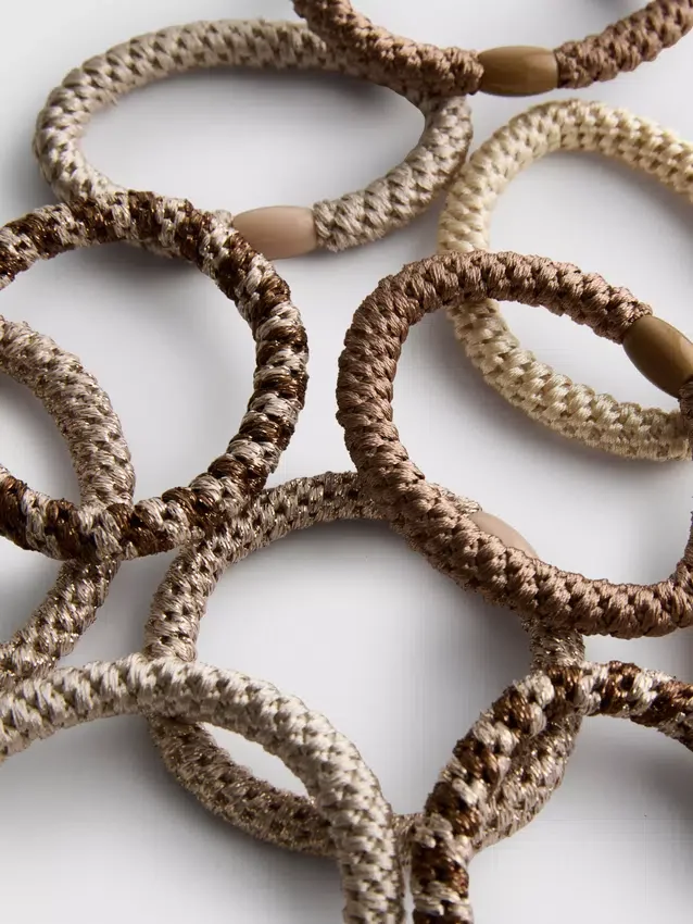 Conjunto de 10 elásticos de cabelo trançados