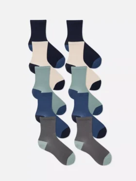 Conjunto de 10 pares de meias curtas com costura plana