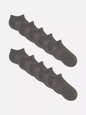 Conjunto de 10 pares de meias curtas de sapatilha essenciais