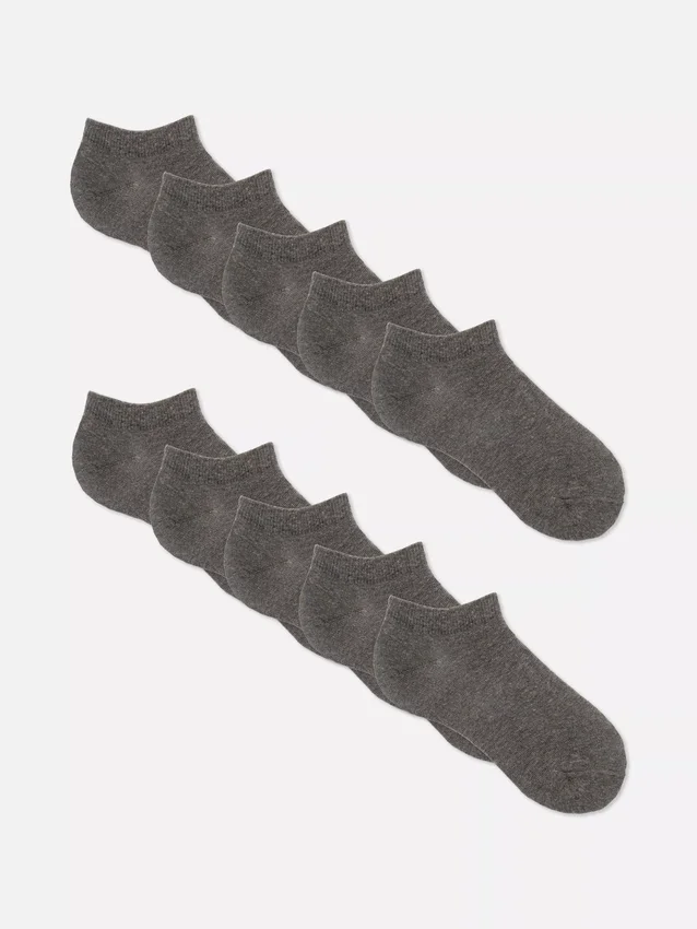 Conjunto de 10 pares de meias curtas de sapatilha essenciais