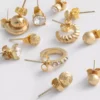 Conjunto de 12 brincos de pino e argola