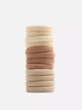 Conjunto de 12 elásticos de cabelo em tecido
