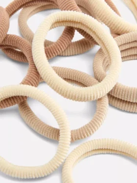 Conjunto de 12 elásticos de cabelo em tecido