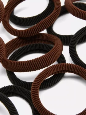 Conjunto de 12 elásticos de cabelo em tecido