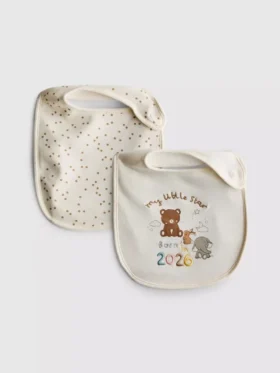 Conjunto de 2 babetes «Born in 2026»