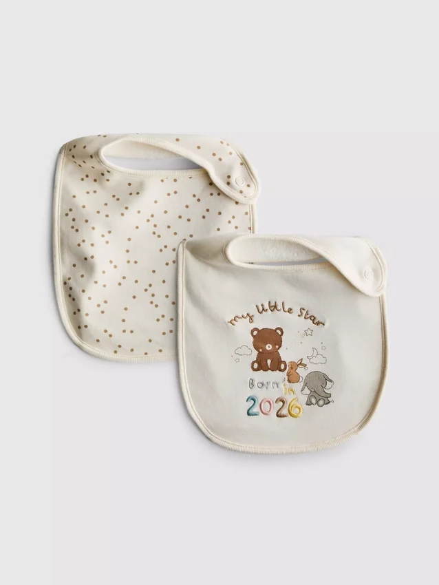 Conjunto de 2 babetes «Born in 2026»