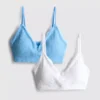 Conjunto de 2 bralettes com acabamento em renda sem costuras