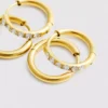 Conjunto de 2 brincos de argola «Diamanta» à prova de água