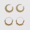 Conjunto de 2 brincos de argola estilo boho da Paula Echevarría