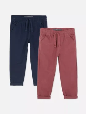 Conjunto de 2 calças de sarja