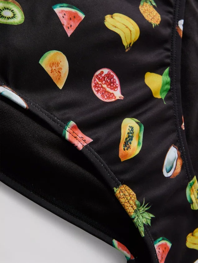 Conjunto de 2 calções de biquíni estampados com atilhos laterais