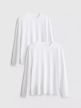 Conjunto de 2 camisas de manga comprida em algodão